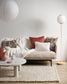 Luxury imitation fur throw, white polar bear with matching cushions