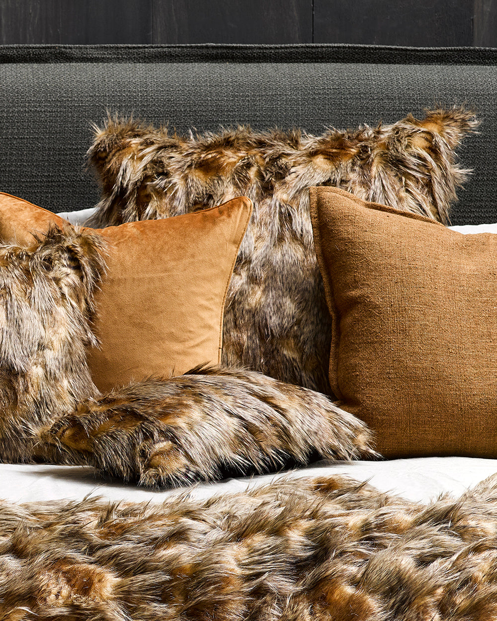 Luxury Imitation Fur Throw - Red Fox