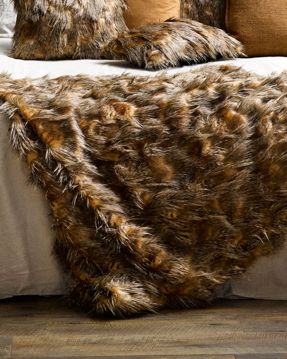 Red Fox imitation faux fur throw from Heirloom Furtex