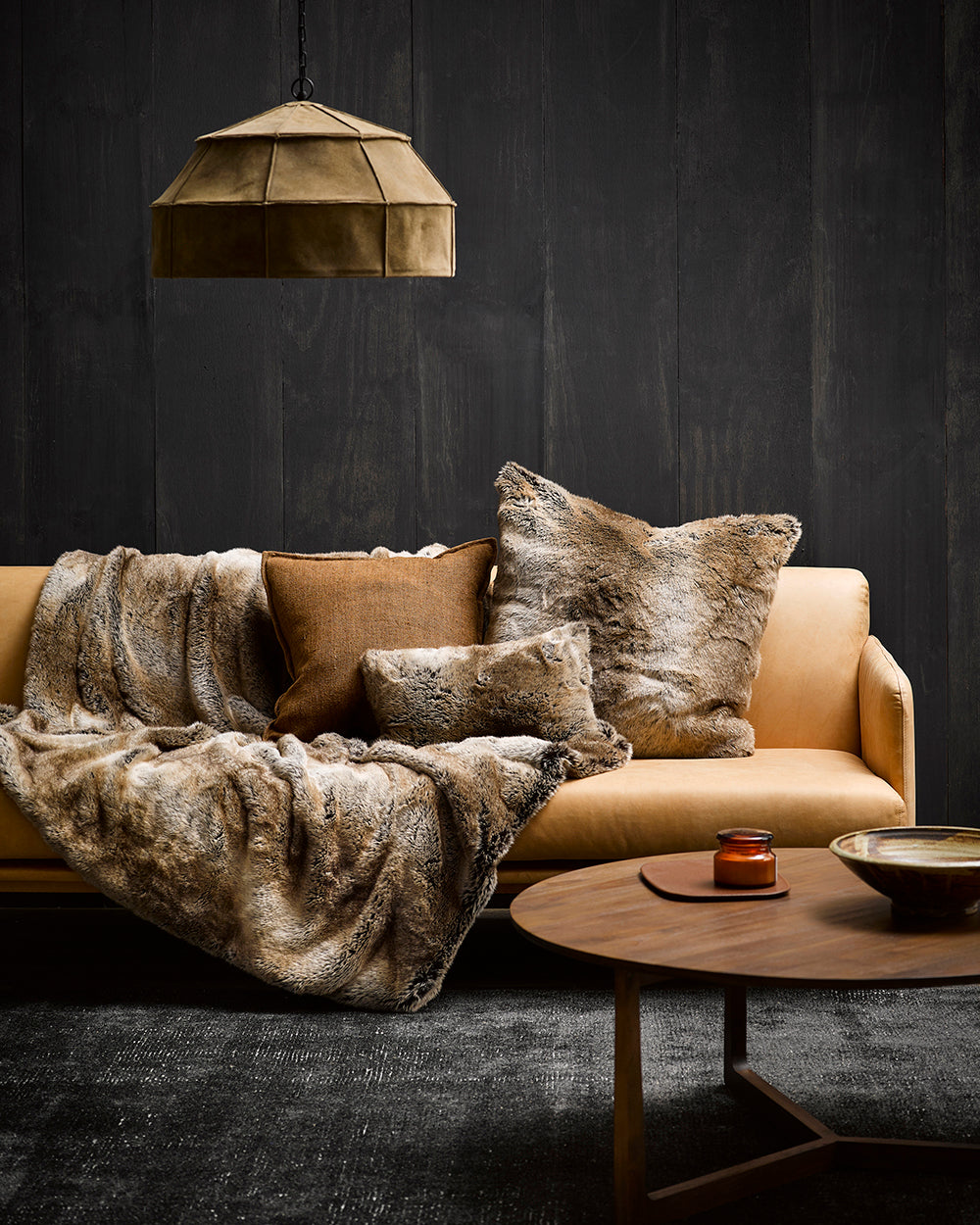 Luxury Imitation Fur Throw - Sable