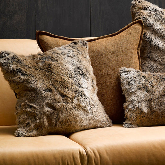 Sable imitation faux fur cushion from Heirloom