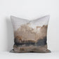 Seraphine cushion with taupe and ink abstract landscape