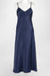 Long silk chemise in dark blue from Carmen Kirstein