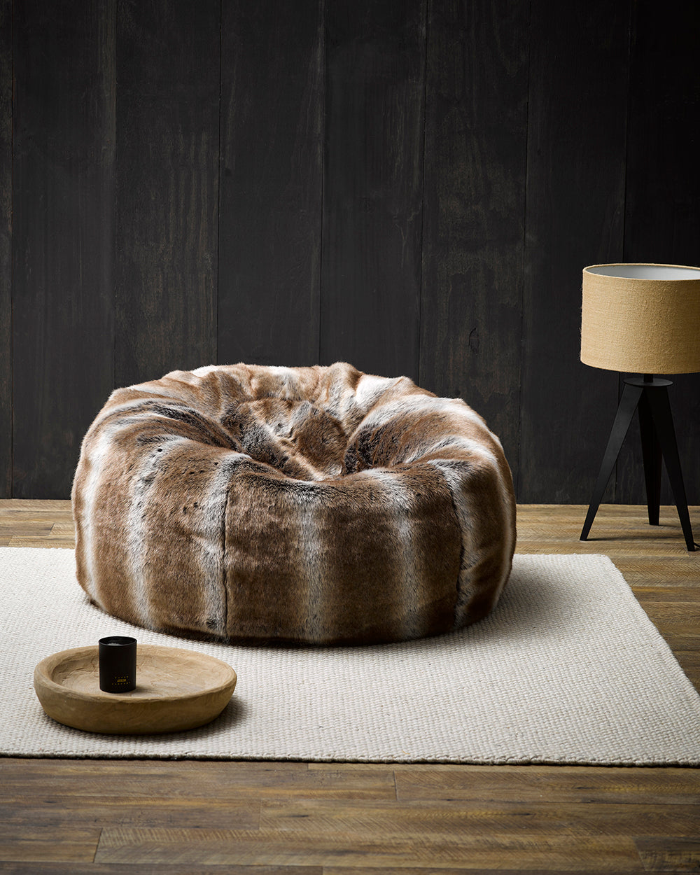 Striped Elk  plush pod imitation fur bean bag